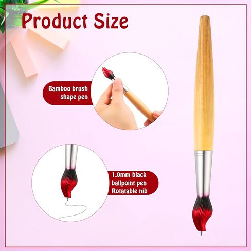 50 Pcs Bamboo Brush Shape Ballpoint Pen Retractable Paintbrush Pens Paint Brush Shaped Novelty Pens Art Teacher Gifts Paintbrush Ink Pens for Art Activity School Stationery Halloween, 5 Colors in Saudi Arabia