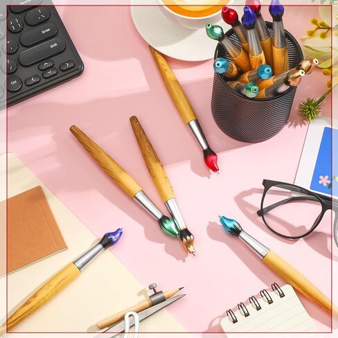 50 Pcs Bamboo Brush Shape Ballpoint Pen Retractable Paintbrush Pens Paint Brush Shaped Novelty Pens Art Teacher Gifts Paintbrush Ink Pens for Art Activity School Stationery Halloween, 5 Colors in Saudi Arabia