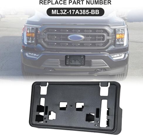 Compatible for Front License Plate Bracket Frame Holder 2021 2022 2023 Ford F150 2.7L, 3.0L, 3.5L V6 ML3Z-17A385-BB in Saudi Arabia