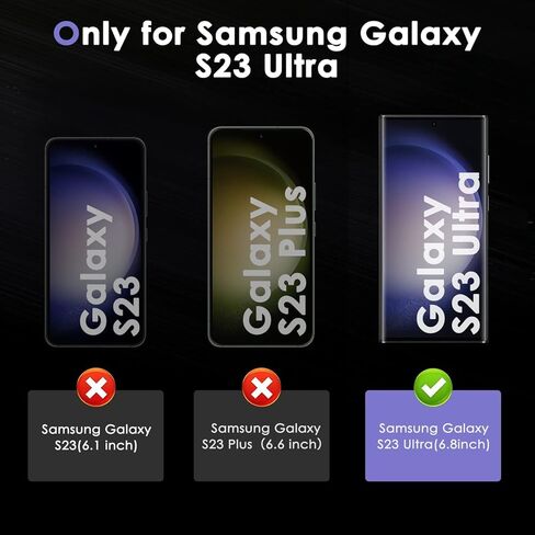 [2+2 لهاتف Samsung Galaxy S23 Ultra واقي شاشة للخصوصية 6.8 بوصة [ليس زجاجًا]، [يدعم بصمات الأصابع] طبقة مرنة ناعمة من مادة TPU مضادة للتجسس مع واقي عدسة كاميرا من الزجاج المقوى وإطار 1X in Kuwait