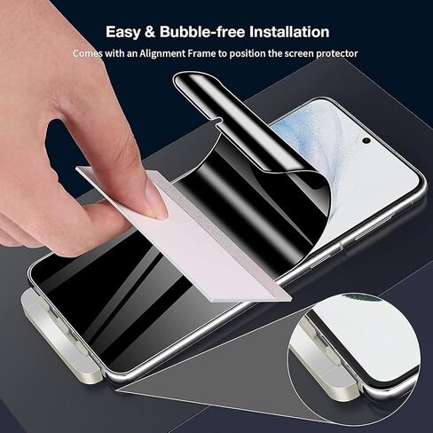 [2+2 لهاتف Samsung Galaxy S23 Ultra واقي شاشة للخصوصية 6.8 بوصة [ليس زجاجًا]، [يدعم بصمات الأصابع] طبقة مرنة ناعمة من مادة TPU مضادة للتجسس مع واقي عدسة كاميرا من الزجاج المقوى وإطار 1X in Kuwait