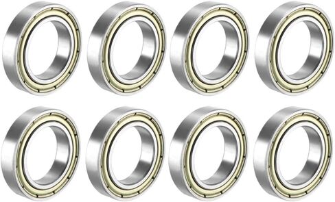 uxcell 6800ZZ Deep Groove Ball Bearing Double Shield 6800-2Z 1080800, 10mm x 19mm x 5mm Carbon Steel Bearings (Pack of 8) in Saudi Arabia