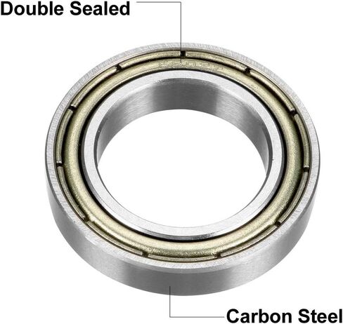 uxcell 6800ZZ Deep Groove Ball Bearing Double Shield 6800-2Z 1080800, 10mm x 19mm x 5mm Carbon Steel Bearings (Pack of 8) in Saudi Arabia