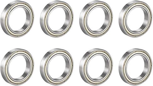 uxcell 6800ZZ Deep Groove Ball Bearing Double Shield 6800-2Z 1080800, 10mm x 19mm x 5mm Carbon Steel Bearings (Pack of 8) in Saudi Arabia