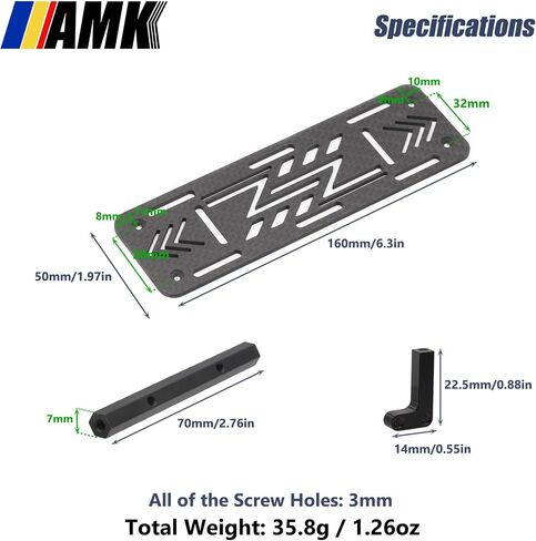 علبة بطارية AMK من ألياف الكربون الحقيقية TRX4، لوحة بطارية بمقياس 1/10 لهيكل RC الزاحف LCG ترقيات TRX4 in Saudi Arabia