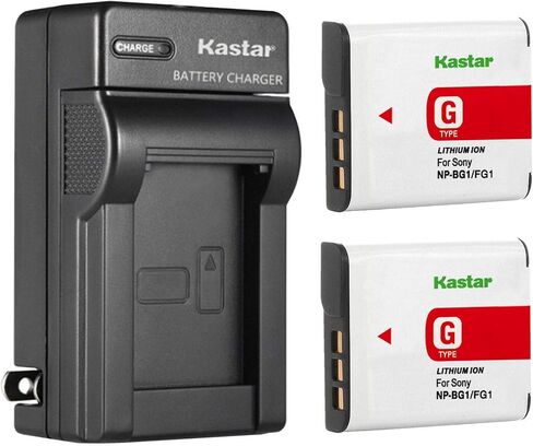 Kastar 3 عبوات من البطاريات وشاحن حائط تيار متردد متوافق مع Sony NP-BG1 NP-FG1 BC-CSG، Sony Cyber-shot DSC-W170 DSC-W200 DSC-W210 DSC-W215 DSC-W220 DSC-W230 DSC-W270 DSC-W275 DSC -W290 DSC-W300 DSC-W30 in Saudi Arabia