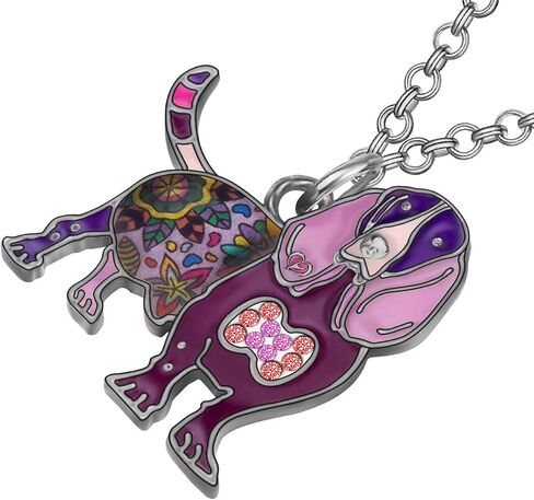 Enamel Alloy Cute Dog Breeds Necklace Puppy Pendant Pets Jewelry Dog Gifts for Women Charms Decor in Saudi Arabia