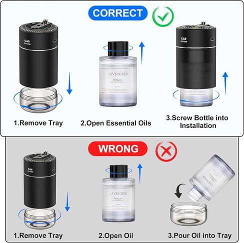 Smart Car Air Fresheners with Star Projector, Car Essential Oil Diffuser with 2 Natural Essential Oils, 160ml in Total, Lasts 6 Months, Auto On/Off Smart Car Diffuser(Black)… in Saudi Arabia