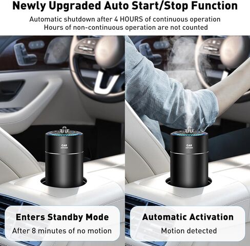 Smart Car Air Fresheners with Star Projector, Car Essential Oil Diffuser with 2 Natural Essential Oils, 160ml in Total, Lasts 6 Months, Auto On/Off Smart Car Diffuser(Black)… in Saudi Arabia