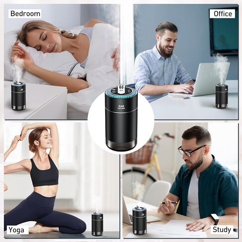 Smart Car Air Fresheners with Star Projector, Car Essential Oil Diffuser with 2 Natural Essential Oils, 160ml in Total, Lasts 6 Months, Auto On/Off Smart Car Diffuser(Black)… in Saudi Arabia