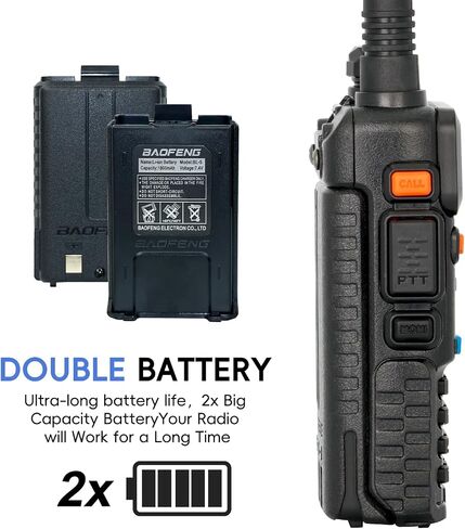 BaoFeng UV-5R Ham Radio 5w (144-148Mhz/420-450Mhz) Two way radio,BAOFENG Walkie talkie with 12pcs 1800mAh Batteries (6 pack) in Saudi Arabia