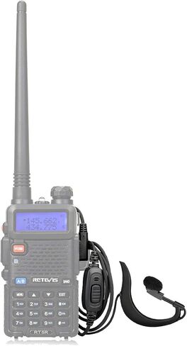 Retevis RT21 Walkie Talkie Earpiece with Mic, G-Type Soft Earhook, for RT22 RT68 RT21 H-777 RT22S RT15 RB29 RB45, Compatible with BAOFENG 888S pxton 2 Way Radio, 2 Pin Two Way Radio Earpiece(1 Pack) in Saudi Arabia