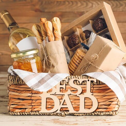 Fathers Day Crafts for Kids, 20 Pcs Best DAD Unfinished Wood Crafts for Classroom with Twine, DIY Wood Letters Ornaments Wooden Cutouts Gift Tag for Happy Fathers Day Dad Gifts Birthday Decorations in Saudi Arabia