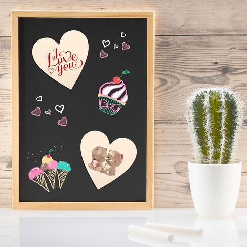 Qunclay 80 Pcs Wooden Hearts with Magnets 3.15 Inch Unfinished Blank Heart Small Wooden Hearts DIY Decor Wood Slices Refrigerator Magnet Decorations for Crafts Valentine Father's Day Wedding Guest in Saudi Arabia