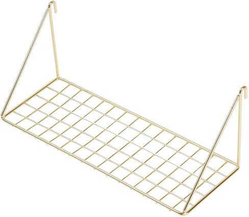 Multi-Function Wall Storage and Display Basket and Rack, Decorative Basket and Shelf for Wire Wall Grid Panel, 2-in-1,Gold in Kuwait