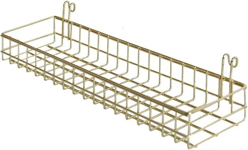 Multi-Function Wall Storage and Display Basket and Rack, Decorative Basket and Shelf for Wire Wall Grid Panel, 2-in-1,Gold in Kuwait