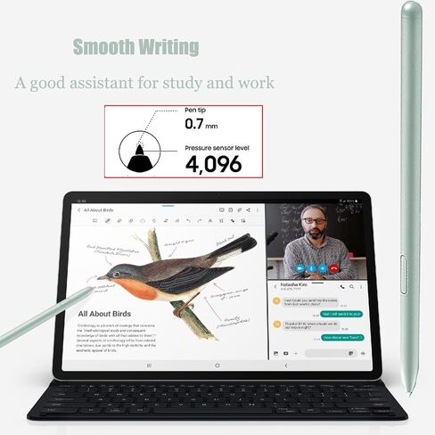 قلم بديل من قطعتين من أقلام Tab S7 FE S لجهاز Samsung Galaxy Tab S7/Tab S7 FE، EJ-PT730، مستشعر الضغط 4096، بدون بلوتوث (أخضر) in Kuwait