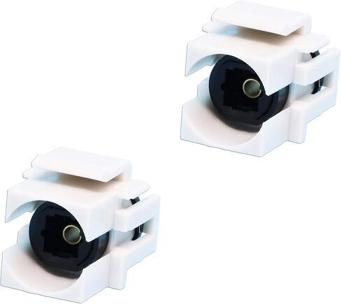 مقبس كيستون Toslink، وصلة SPDIF من أنثى إلى أنثى، تتضمن كابل صوت بصري، أبيض (عبوة واحدة) in Kuwait