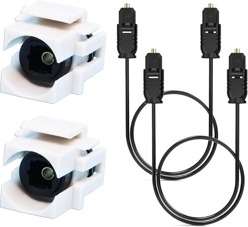 مقبس كيستون Toslink، وصلة SPDIF من أنثى إلى أنثى، تتضمن كابل صوت بصري، أبيض (عبوة واحدة) in Kuwait