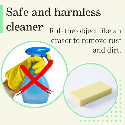Rust Eraser for Knives Kitchen Stoves Wood Finish and Bicycles Multi Purpouse Cleaning Rubber Eraser Remover Dirt Stains (Fine) Made in Japan, Set of 2 in Saudi Arabia