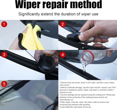 قطعة واحدة من جهاز إصلاح ممسحة السيارة، أداة تنظيف الشريط المطاطي المحمولة، جهاز إصلاح شفرة مكشطة بدون عظم، مناسب لمعظم السيارات (رمادي فضي) in Kuwait