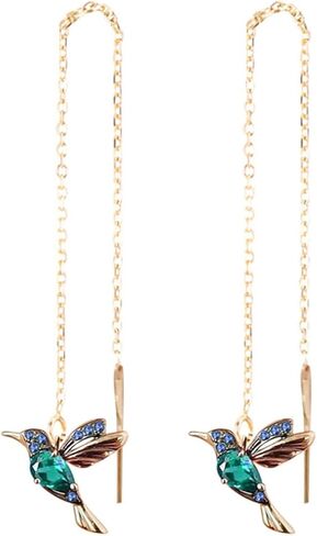 أقراط الطائر الطنان أقراط سلسلة طويلة أقراط متدلية أقراط متدلية زرقاء على شكل الطائر الطنان أقراط شرابات ملونة للنساء والفتيات المراهقات in Kuwait