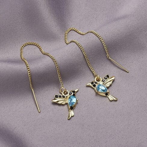 أقراط الطائر الطنان أقراط سلسلة طويلة أقراط متدلية أقراط متدلية زرقاء على شكل الطائر الطنان أقراط شرابات ملونة للنساء والفتيات المراهقات in Kuwait