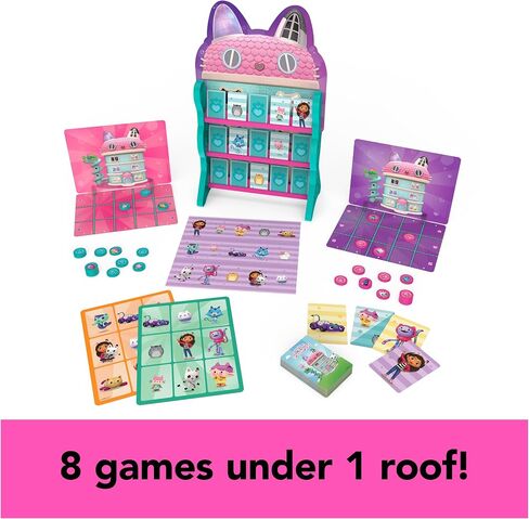 Gabby’s Dollhouse 3 Game Bundle Gift Set, Pop-Up Game Dominoes Jumbo Playing Cards, Gabby’s Dollhouse Toys Kids Games, for Preschoolers Ages 4 and up in Saudi Arabia