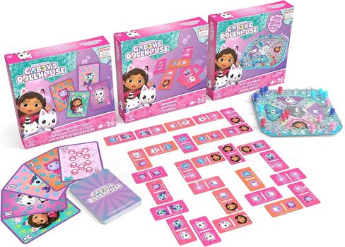 Gabby’s Dollhouse 3 Game Bundle Gift Set, Pop-Up Game Dominoes Jumbo Playing Cards, Gabby’s Dollhouse Toys Kids Games, for Preschoolers Ages 4 and up in Saudi Arabia