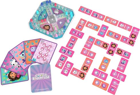 Gabby’s Dollhouse 3 Game Bundle Gift Set, Pop-Up Game Dominoes Jumbo Playing Cards, Gabby’s Dollhouse Toys Kids Games, for Preschoolers Ages 4 and up in Saudi Arabia