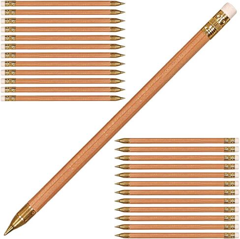 Aacura Point Pen, Black Ink, Wood encased pen, Non-skip, Quality nose-cone for writing support, Office Supplies for Writing and Taking Notes, set of 24 - Clear Lacquer in Saudi Arabia