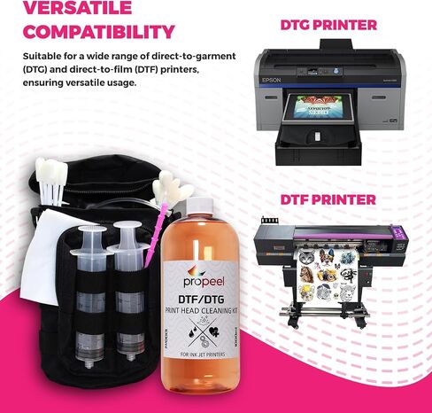 DTG & DTF Printer Printhead Cleaning Kit - Universal Solution for Epson Printers - includes Cleaning Solution, Syringes, and Accessories (2oz Kit) in Saudi Arabia