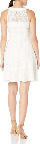 London Times Women's Sleeveless Halter Lace Fit & Flare Dress in Saudi Arabia