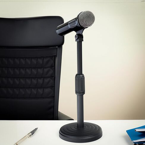 Trademark Innovations Adjustable Microphone Stand, Microphone Stand Desk, Table Top Mic Stand, Podium Mic Stand in Saudi Arabia
