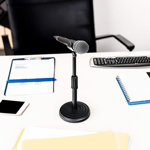 Trademark Innovations Adjustable Microphone Stand, Microphone Stand Desk, Table Top Mic Stand, Podium Mic Stand in Saudi Arabia
