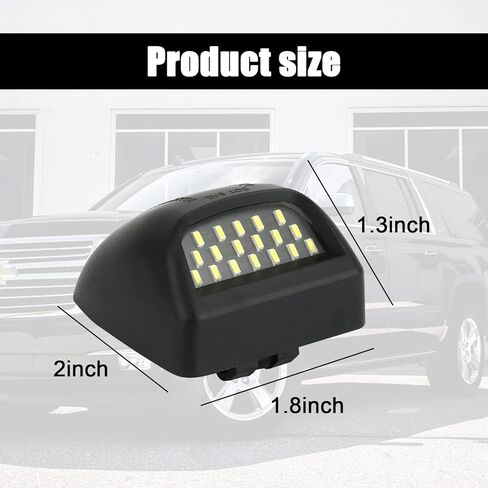 Pack-2 مجموعة مصابيح LED كاملة للوحة الترخيص، 6500K، متوافقة مع كاديلاك إسكاليد تشيفي سيلفرادو 1500 2500 3500 سوبربان تاهو جي إم سي سييرا 1500 2500 3500 يوكون XL (ضوء أبيض) in Kuwait