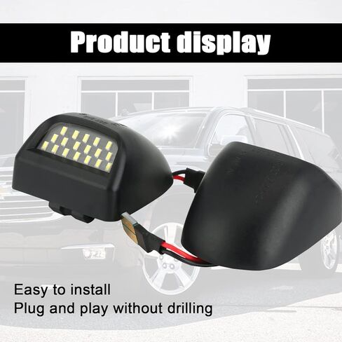 Pack-2 مجموعة مصابيح LED كاملة للوحة الترخيص، 6500K، متوافقة مع كاديلاك إسكاليد تشيفي سيلفرادو 1500 2500 3500 سوبربان تاهو جي إم سي سييرا 1500 2500 3500 يوكون XL (ضوء أبيض) in Kuwait