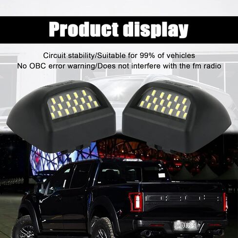 Pack-2 مجموعة مصابيح LED كاملة للوحة الترخيص، 6500K، متوافقة مع كاديلاك إسكاليد تشيفي سيلفرادو 1500 2500 3500 سوبربان تاهو جي إم سي سييرا 1500 2500 3500 يوكون XL (ضوء أبيض) in Kuwait