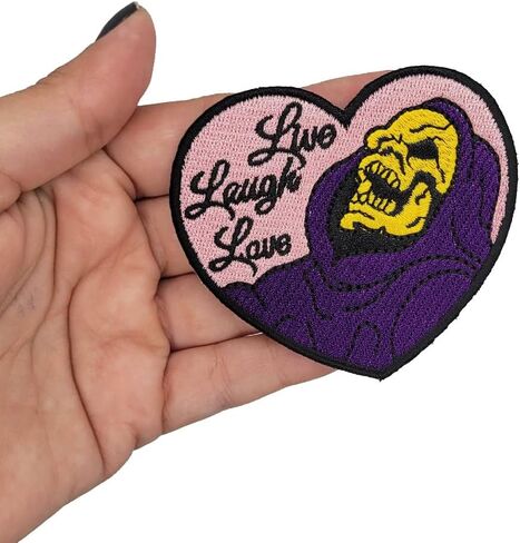 Ellen & Eli Signature Skeleton Live Laugh Love Iron on Patch Comic 80s in Kuwait