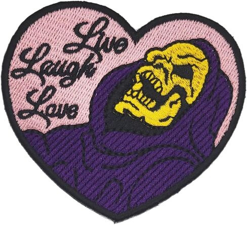 Ellen & Eli Signature Skeleton Live Laugh Love Iron on Patch Comic 80s in Kuwait