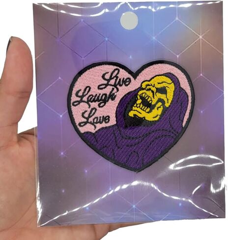 Ellen & Eli Signature Skeleton Live Laugh Love Iron on Patch Comic 80s in Kuwait