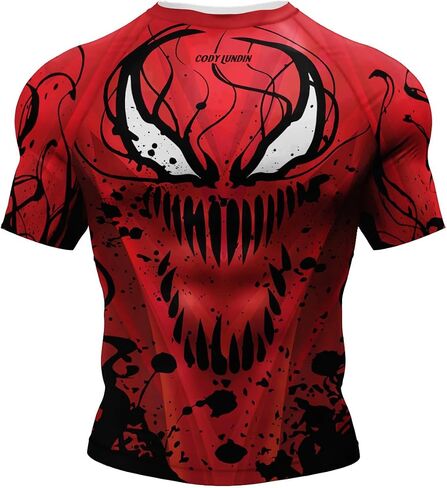 Men's 3D Graphic Compression Fitness Shirt Sports Wicking T-Shirt Crew Neck Short Sleeve Athletic Tank Tops in Saudi Arabia