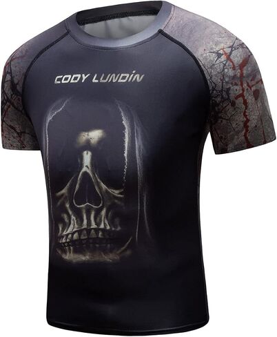Men's 3D Graphic Compression Fitness Shirt Sports Wicking T-Shirt Crew Neck Short Sleeve Athletic Tank Tops in Saudi Arabia