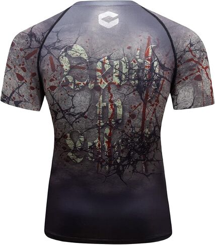 Men's 3D Graphic Compression Fitness Shirt Sports Wicking T-Shirt Crew Neck Short Sleeve Athletic Tank Tops in Saudi Arabia