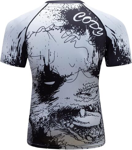 Men's 3D Graphic Compression Fitness Shirt Sports Wicking T-Shirt Crew Neck Short Sleeve Athletic Tank Tops in Saudi Arabia
