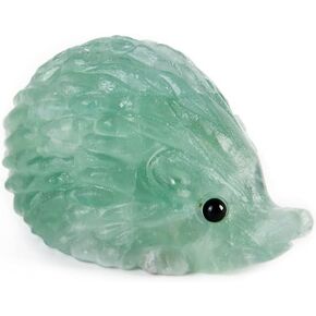 Hand Carved Mixed gemstome Crystal Hedgehog Animal Figurine Carving Decor (Amethyst)