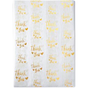 MR FIVE Thank You Tissue Paper Bulk,20" x 14",Thank You Tissue Paper for Packaging,Gift Bags,Tissue for Graduation,Birthday,Thanksgiving,30 Sheets (Black and White)
