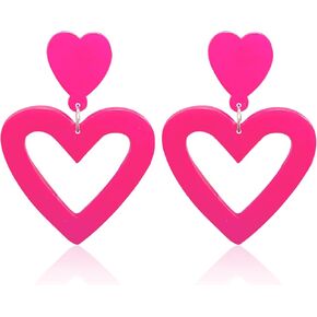 Pink Earrings for Women Dangling Hot Pink High Heeled Shoes Earrings for Party Prom Valentine Anniversary Gift's for Girlfriend