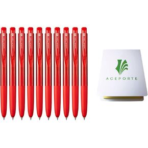 Uni-Ball Signo RT1 0.28mm - Smooth Ink Flow Gel pen, Retractable Gel Ink Pen, Ultra Micro Point, Red - Pack of 10, Sticky Notes Value Set