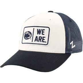 ZHATS Standard NCAA Officially Licensed Snapback Hat Big Rig Patch White Navy Defer
